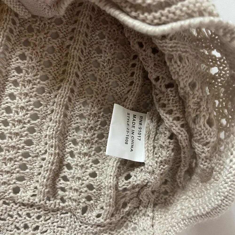 Solitaire. Women's casual knitted blouse size S color cream. Made in China. - Picture 6 of 7